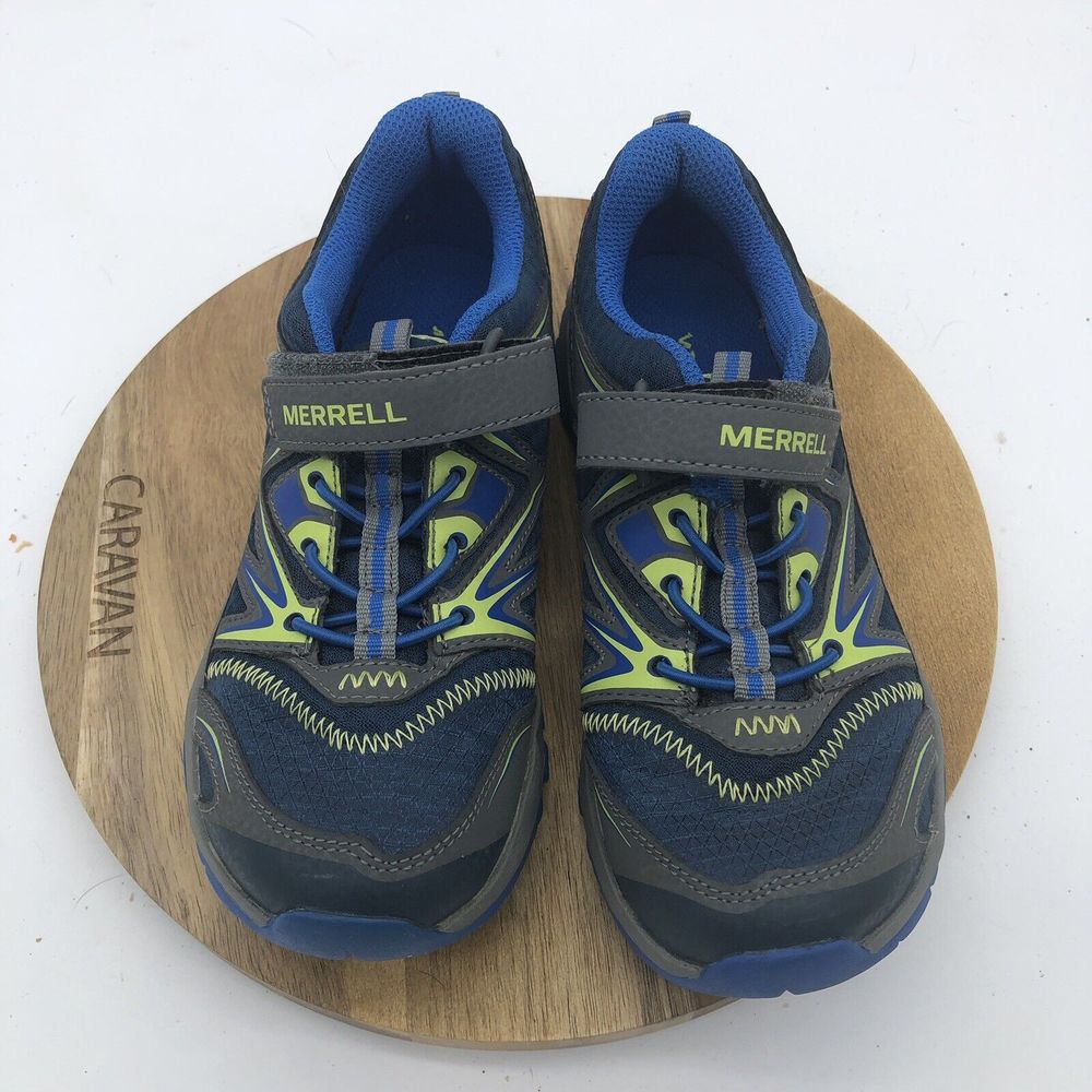 Merrell Carpa Bolt Hiking Shoes Boys Blue Green 1.5 Sneakers Outdoor Hiking - Picture 3 of 9